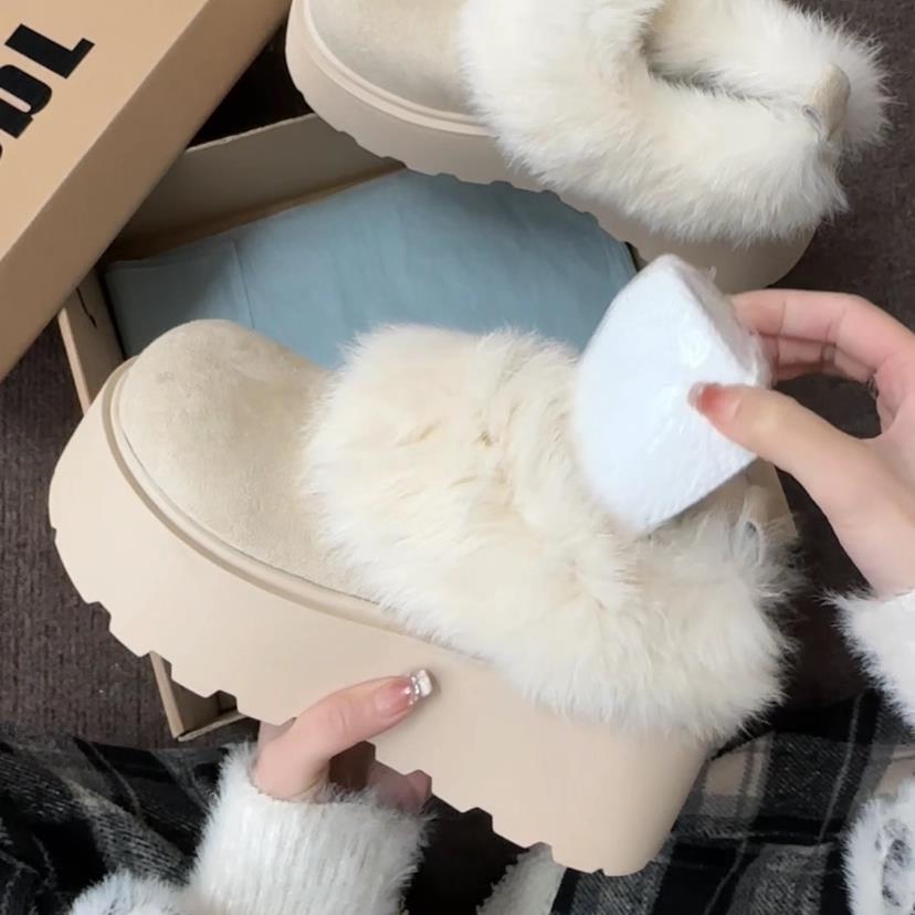 小个子厚底毛毛加绒勃肯