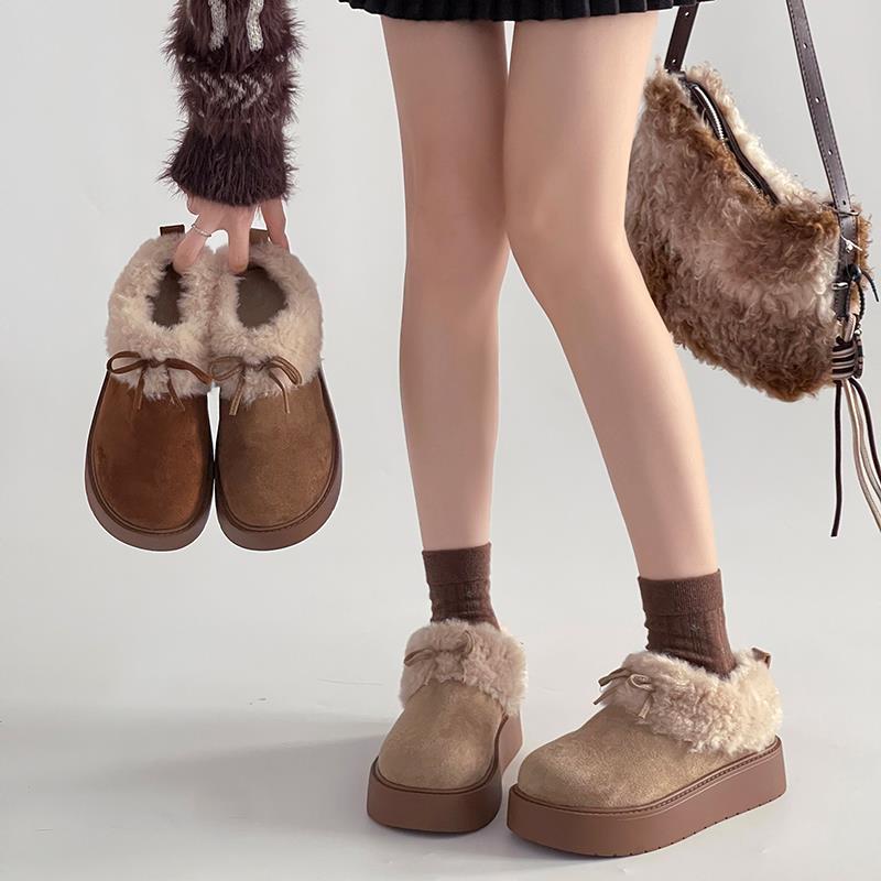 巨好看百搭毛绒厚底勃肯