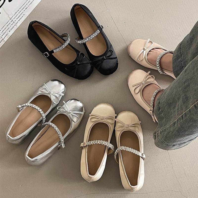 甜美风一字扣带蝴蝶结玛丽珍鞋女2026春季新款平底浅口单鞋不累脚,女鞋,浅口单鞋,淘宝优惠券,粉丝福利购,淘宝优惠卷