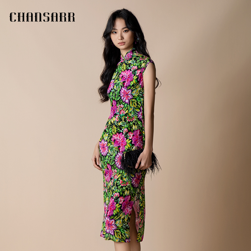 香莎新中式日常真丝旗袍