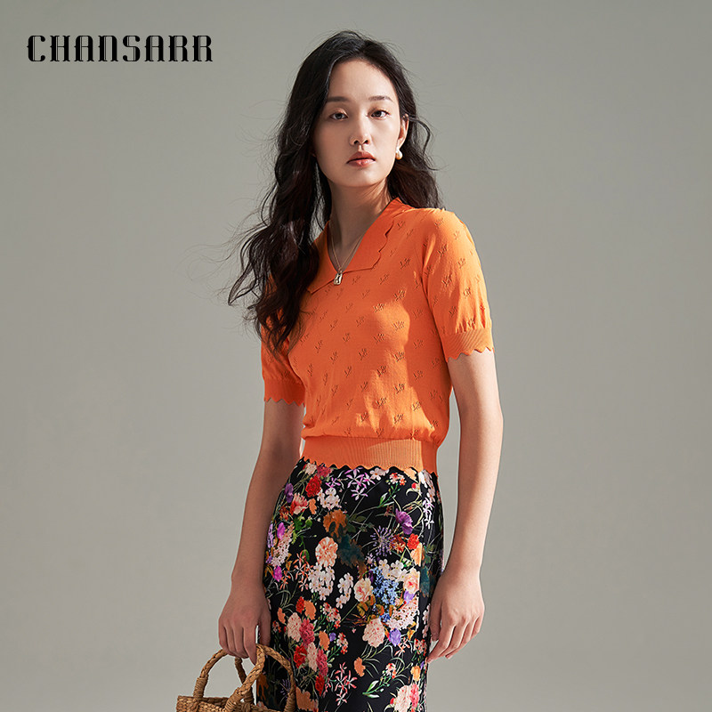 原创设计师品牌CHANSARR香莎波浪形毛织衫