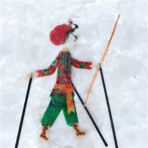 陕西皮影戏表演道具武松打虎带操作杆幼儿园手工艺品玩偶