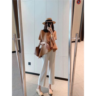 女春夏直筒裤 九分裤 西裤 显瘦高级感垂感休闲裤 062 宅裤 烟褶三 子