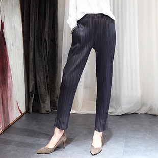 垂坠感九分裤 薄款 子显瘦百搭直筒裤 女裤 018 宅褶皱2025夏季 三 新款