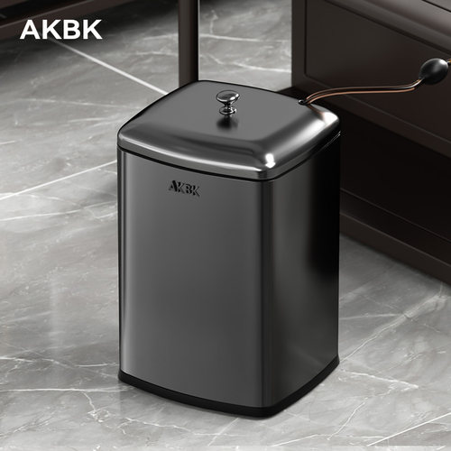 AKBK茶水桶茶渣桶茶台专用废水垃圾桶不锈钢家用干湿分离智能感应
