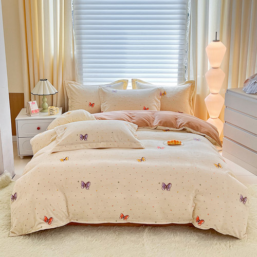 A类牛奶绒被套四件套儿童定制