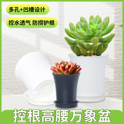 仿陶瓷多肉专用透气塑料花盆高盆