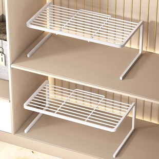 鞋柜分层置物架柜内隔层板柜子隔板鞋子收纳家用分割分格鞋托铁艺