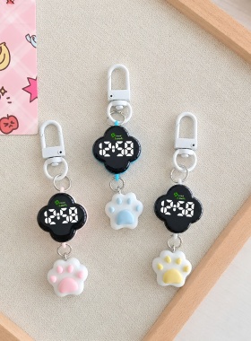 猫爪四叶草夜光防水挂表