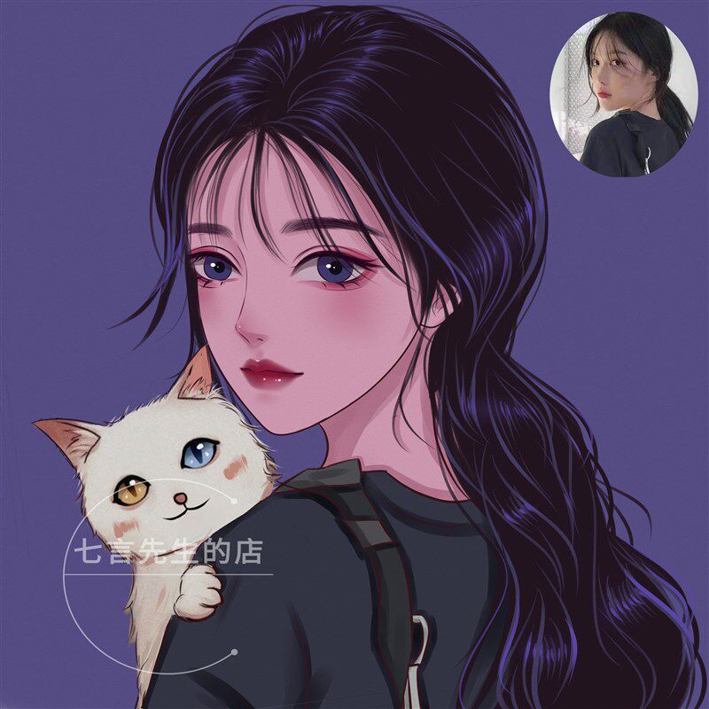 新绘头像定制画头像约t稿真人照片情侣漫画卡通接稿头像设计