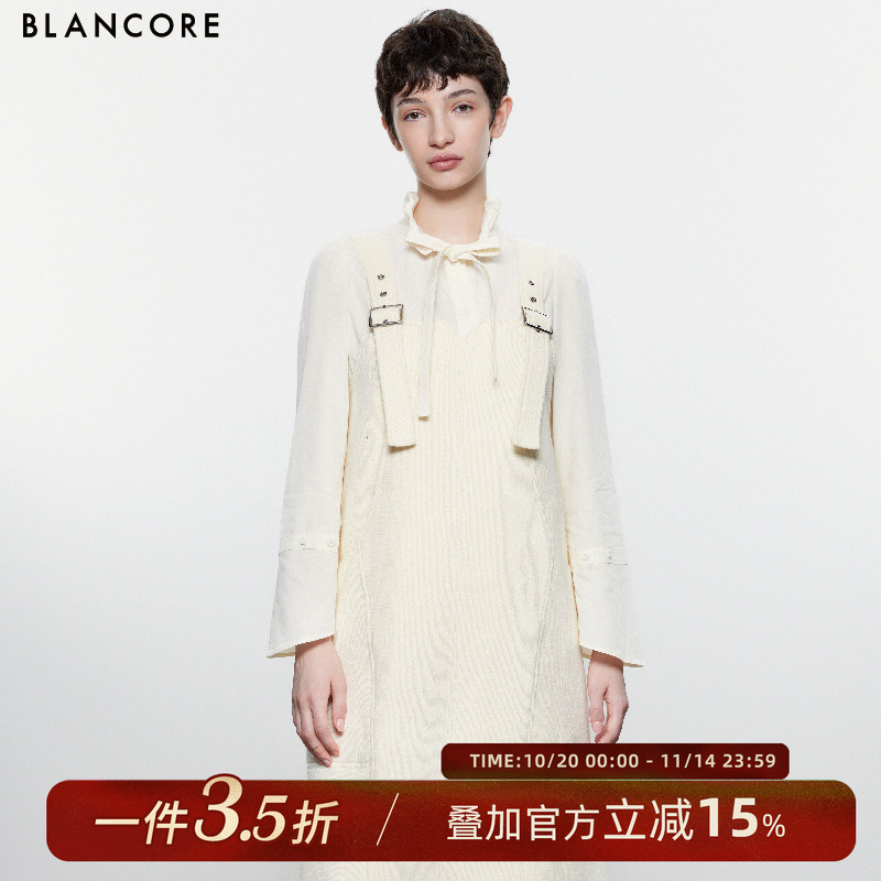 BLANCORE可调节背带长款连衣裙