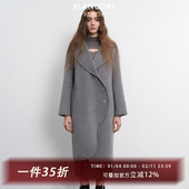 23冬新款 设计师品牌BLANCORE 简约廓形不对称茧型羊毛长大衣