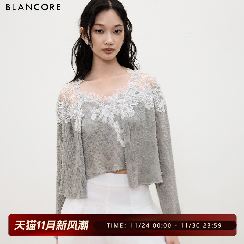 BLANCORE水溶蕾丝拼接上衣