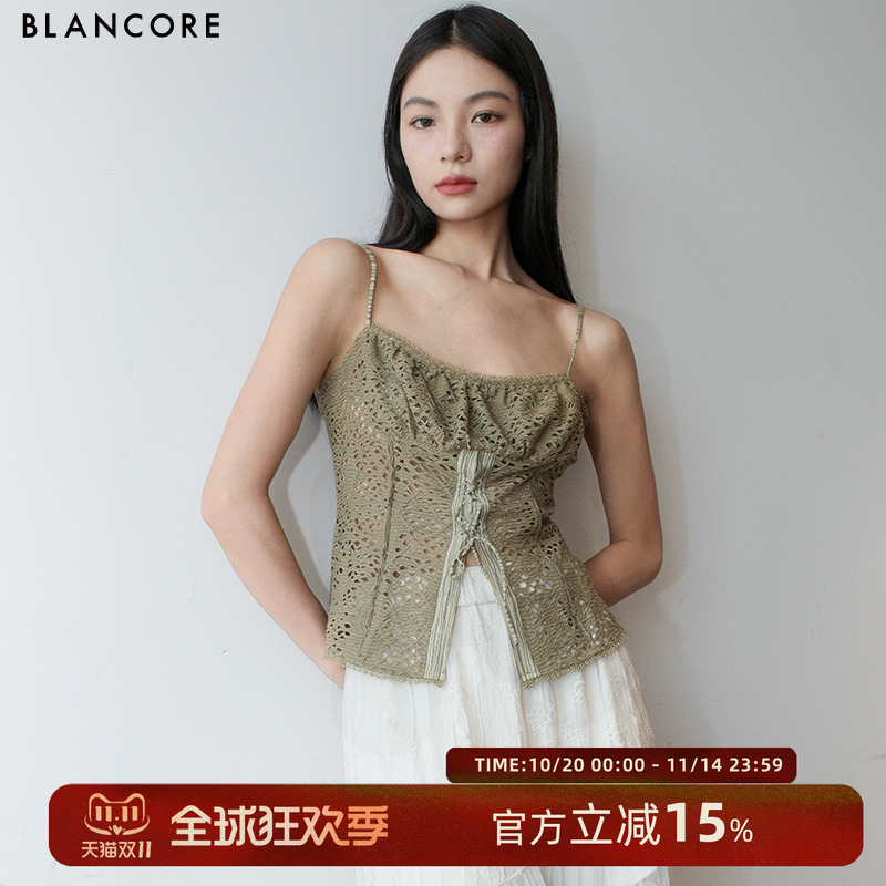 BLANCORE花边蕾丝拼接吊带上衣