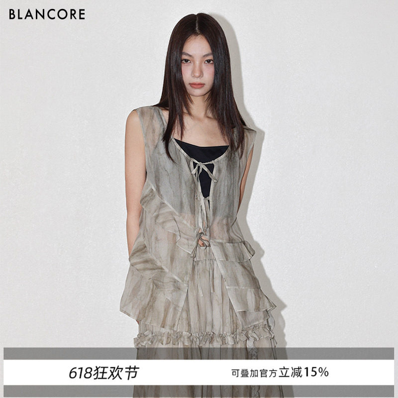 【设计师品牌BLANCORE】2026夏新品艺术感花卉度假风背心上衣半裙