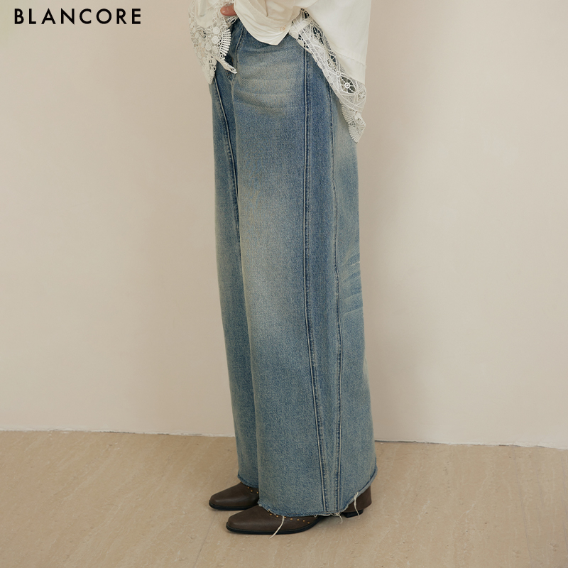 BLANCORE宽松阔腿直筒牛仔裤