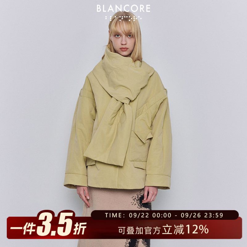 BLANCORE可拆卸围脖蝙蝠袖棉服