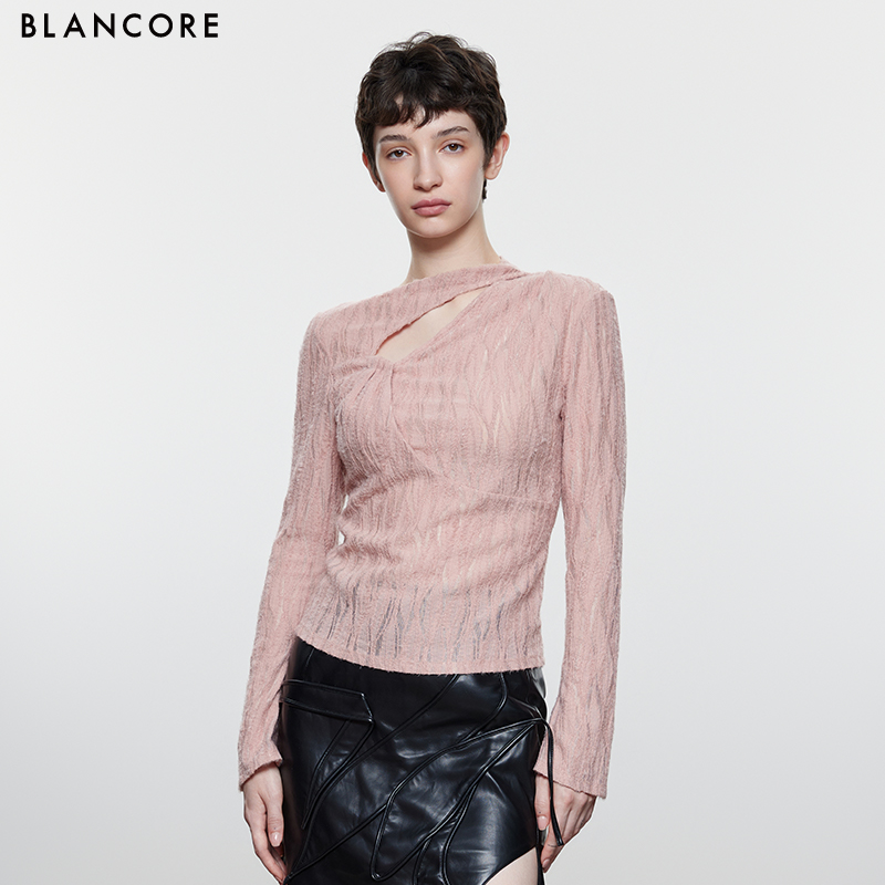 BLANCORE解构镂空磨毛打底上衣