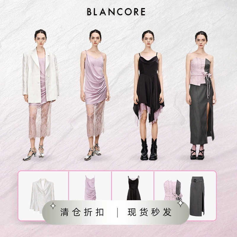【设计师品牌BLANCORE】2025新款西装设计感抹胸连衣裙半裙套装