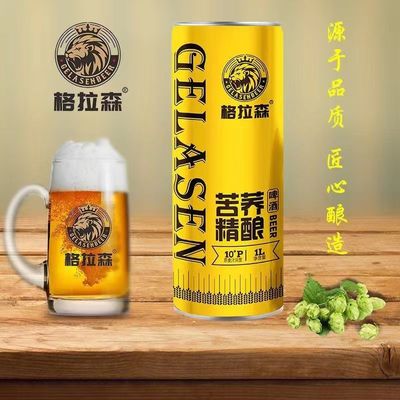 【精酿啤酒】格拉森高端苦荞精酿啤酒拉环高档易拉罐玻璃瓶荞麦啤
