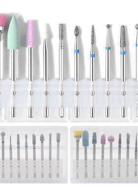 10/set Nail Art Grinding Drill Bits Electric Manicure Machin