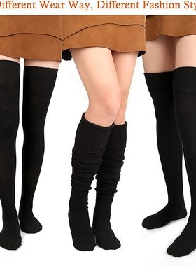 Women Thigh High Socks Extra Long Cotton Knit Warm Thick Tal