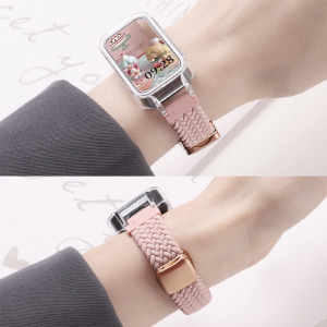 适用于红米手环3表带编织磁吸扣redmi band3尼龙腕带可调弹力款滑扣手表带红米手环2智能运动替换带男女配件