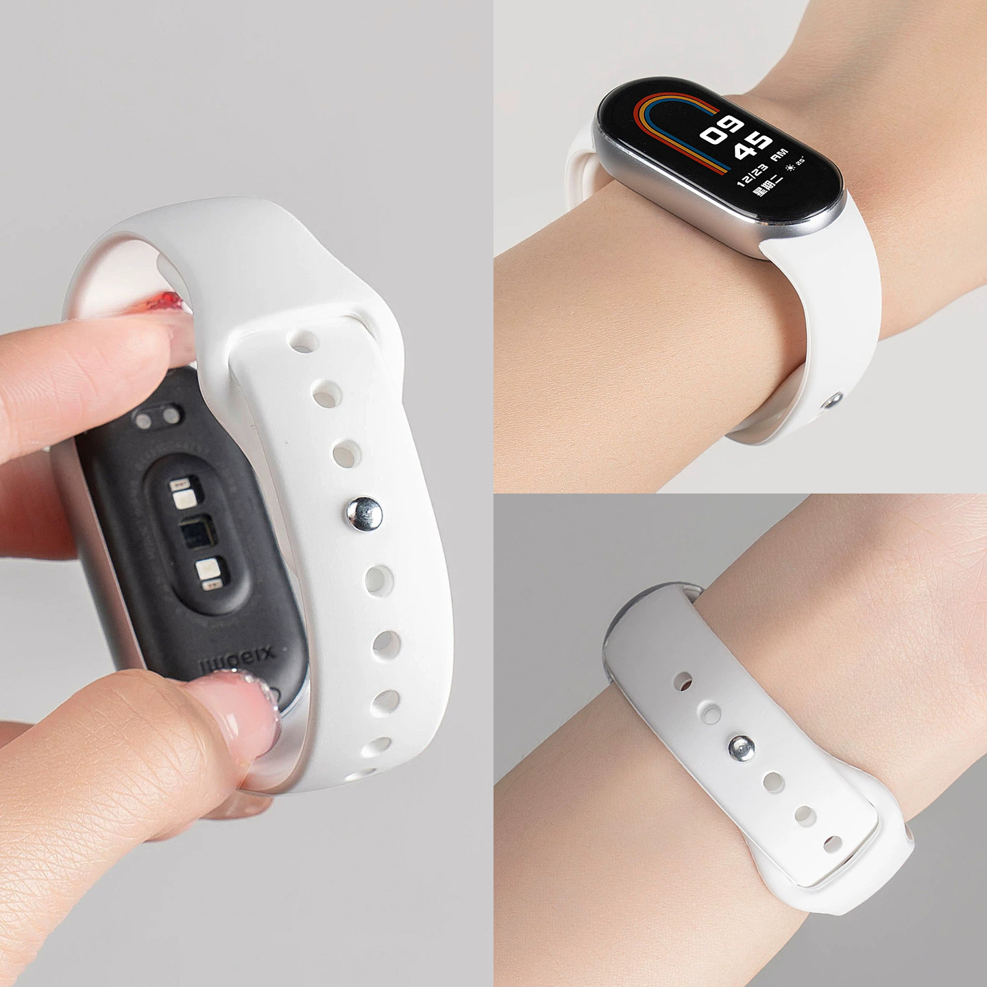 适用小米手环11/10表带硅胶反扣XIAOMI手环8/9硅胶腕带智能运动手环陶瓷版9NFC新款男生女生百搭透气腕带图片