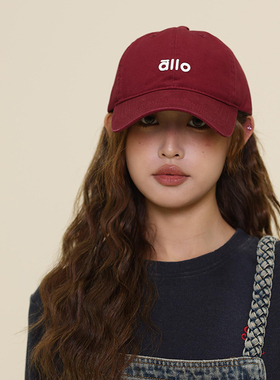 红色韩版字母刺绣棒球帽女春夏大头围百搭显脸小防晒弯檐鸭舌帽子