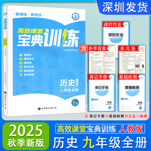 2025秋季新版高效课堂宝典训练九年级全一册历史人教版同步辅导练习册 历史初三9年级全册新课标新同步宝典训练