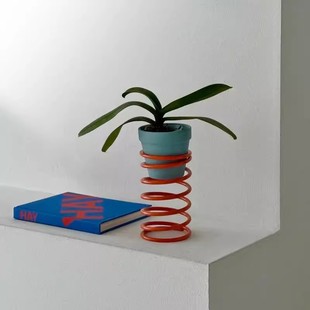 韩国ins博主同款 饰置物架 弹簧花架创意植物增高架居家阳台绿植装