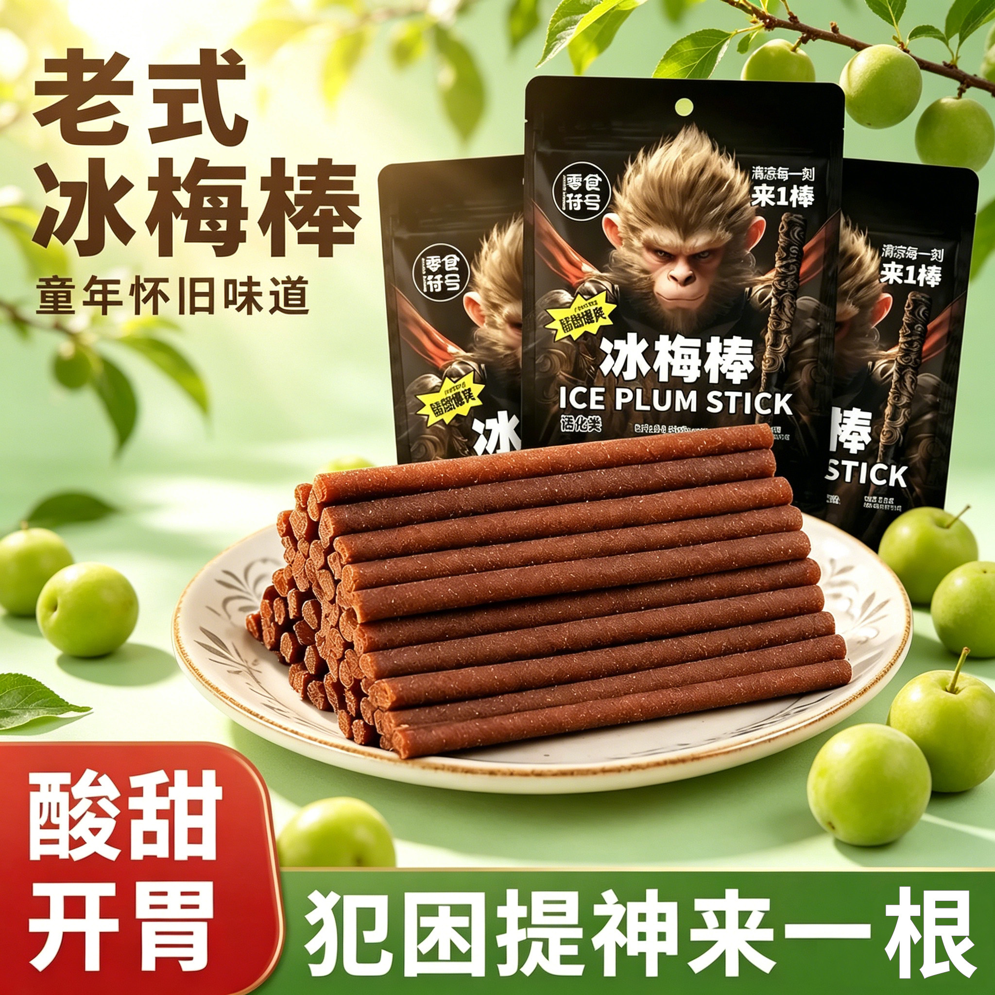 酸到爽冰梅棒陈皮酸梅条青梅棒老式话梅条童年解馋孕妇级休闲零食