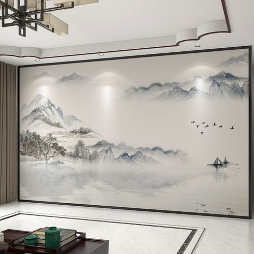 3d立体山水背景墙【全国上门贴】