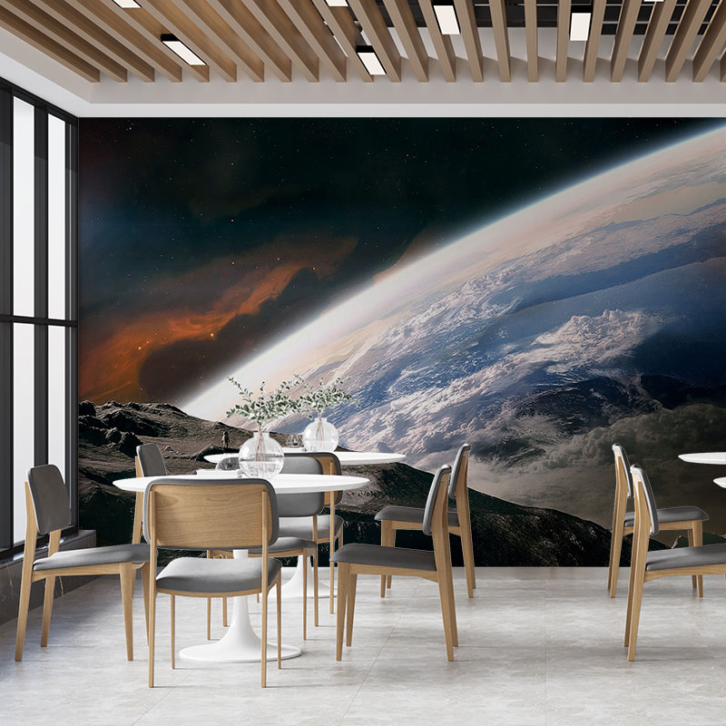 墙纸定制3d立体星空顶背景墙壁纸主题酒店卧室天花板网红墙布壁画