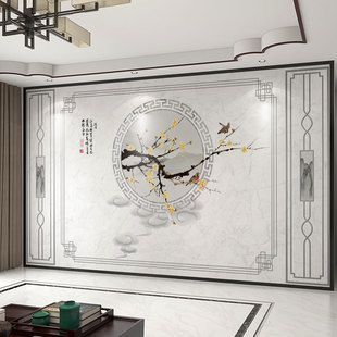 墙纸定制3d立体中式 饰墙布壁画 大理石纹电视背景墙壁纸客厅壁布装
