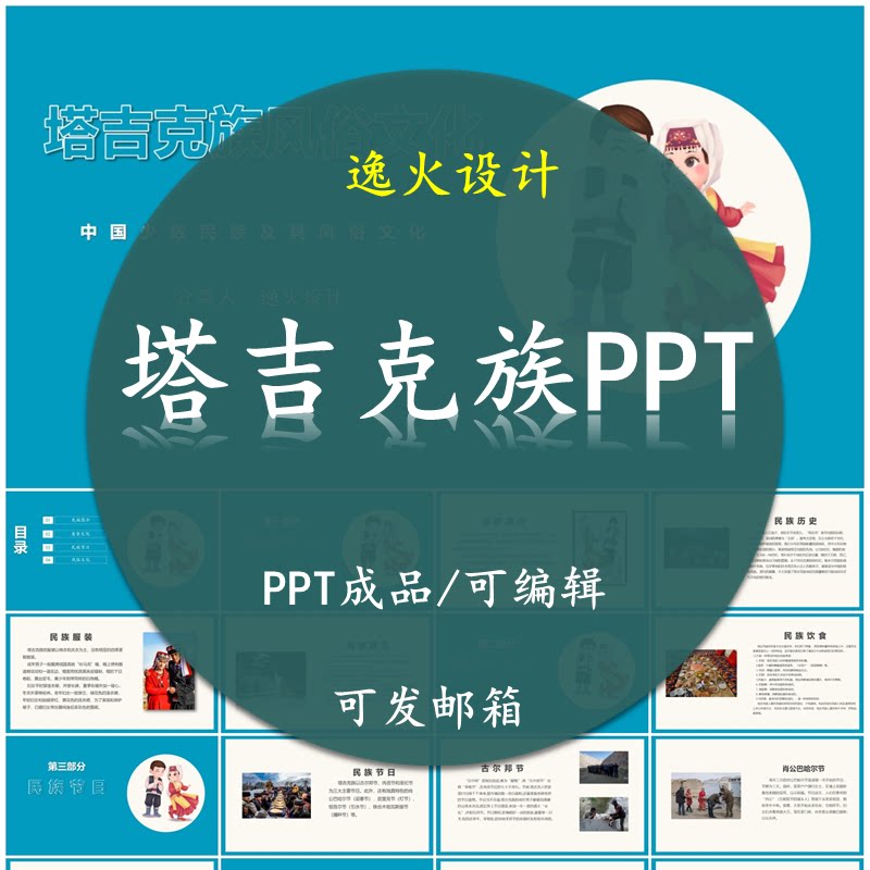 塔吉克族风俗文化PPT 民族风俗习惯服饰文化美食模板成品可编辑