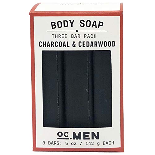 Activated Charcoal Cedarwood Bar Soap 3 Pack Set by Olivia C