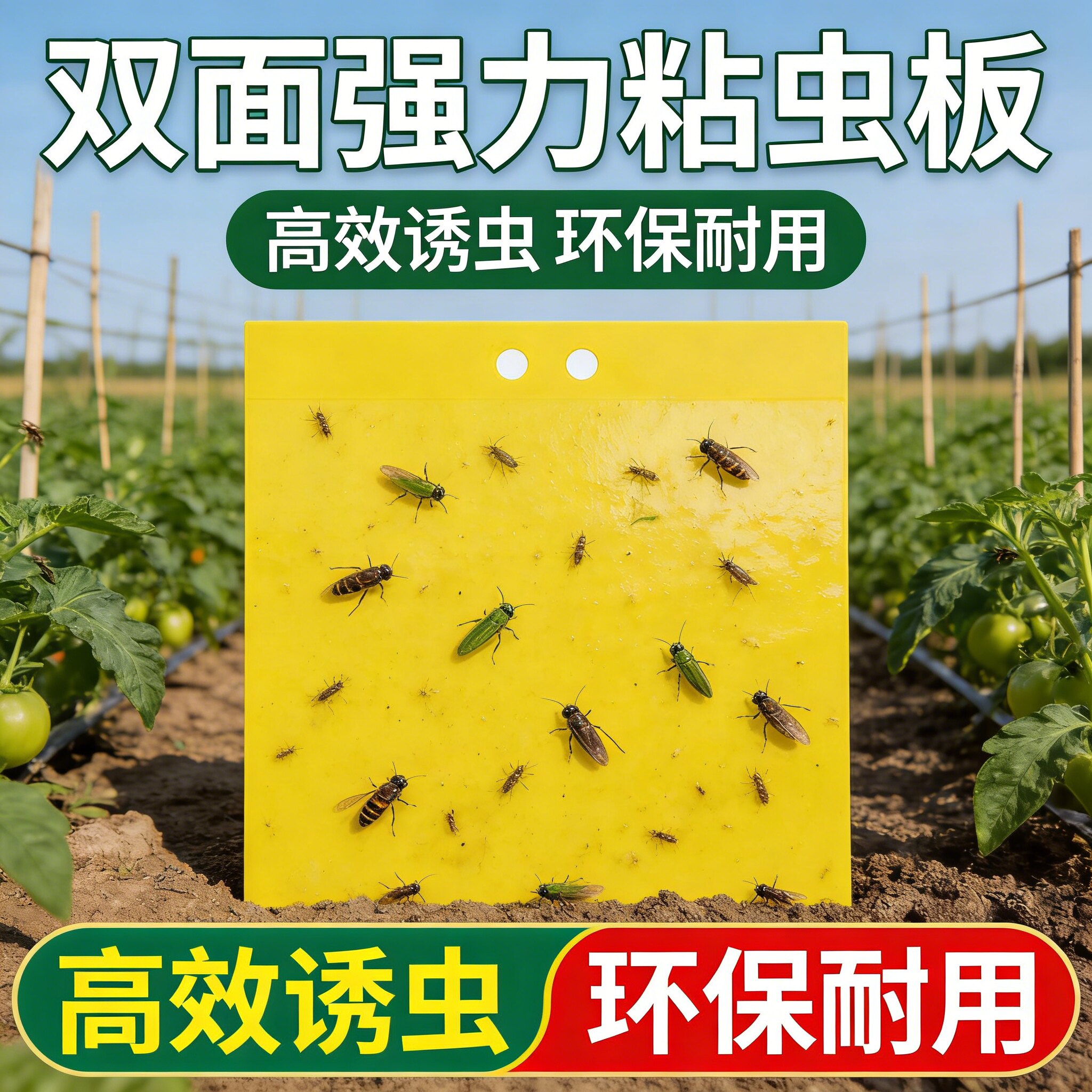 双面强力黄蓝诱虫板大棚粘虫