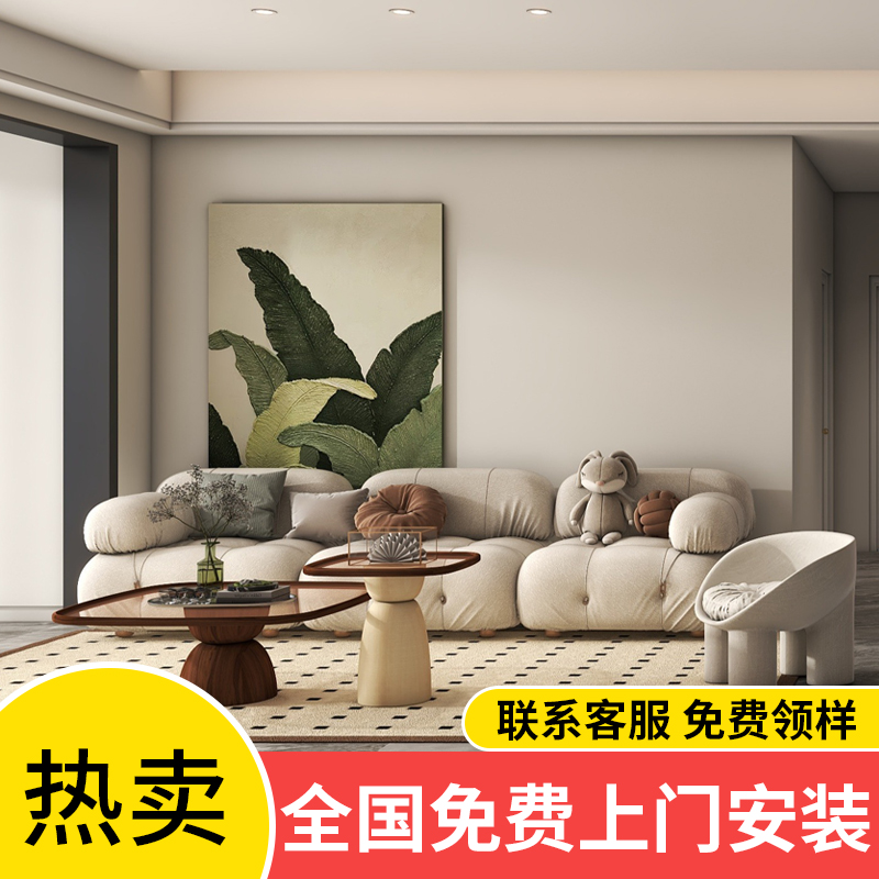 新款加厚素色简约墙布上门包安装