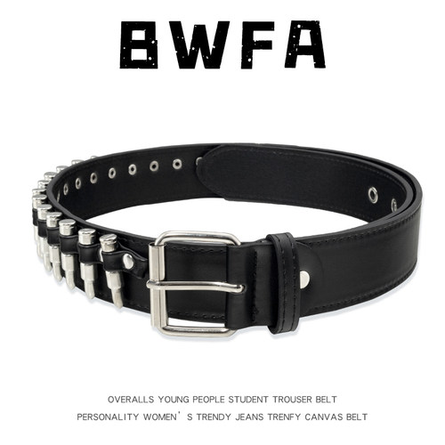 朋克铆钉子弹头腰带男个性装饰女