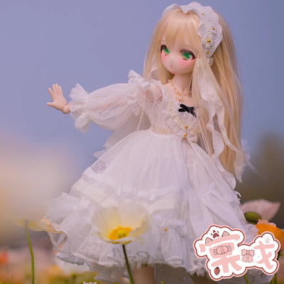【棠戏BJD】衣服【狸木】白茶 4分娃衣 MDD熊妹 小白裙森系裙子
