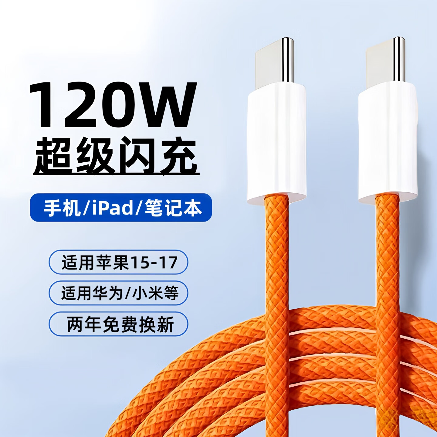 艾胜者双头Typec数据线120W