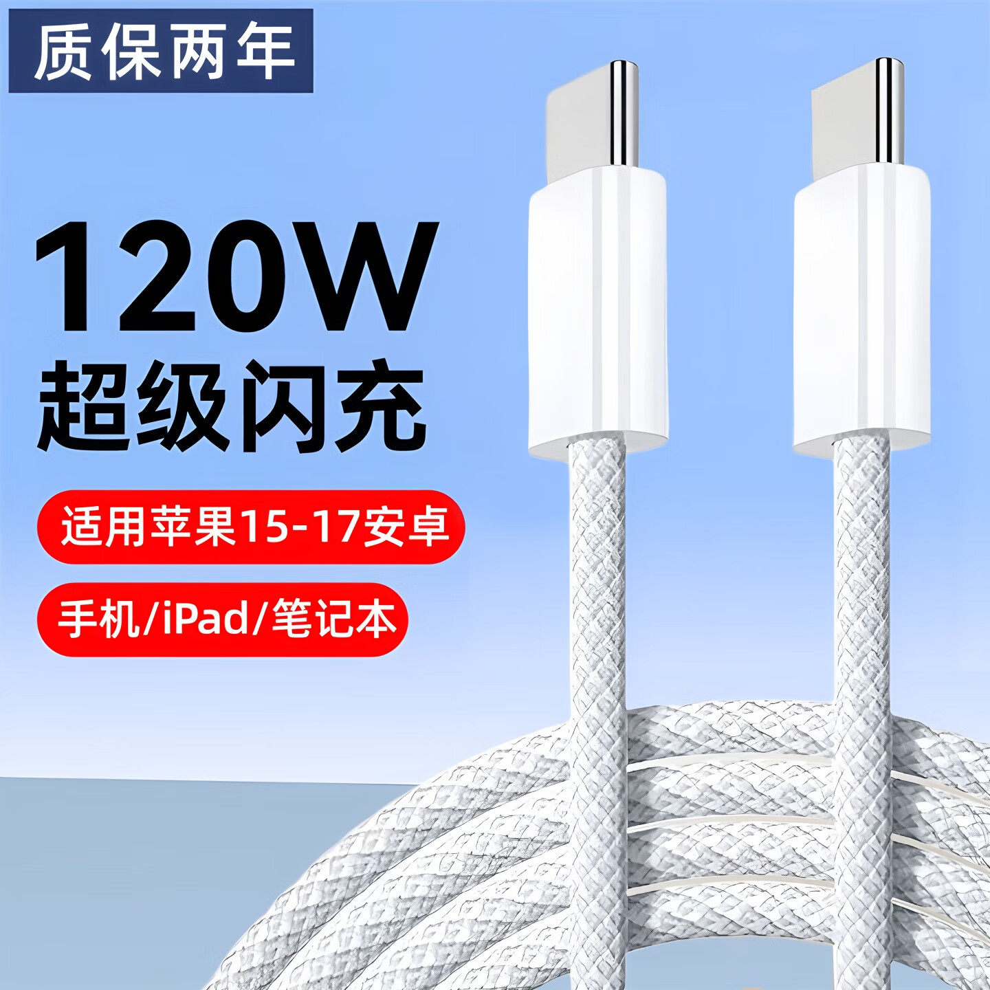 艾胜者双头Typec数据线120W