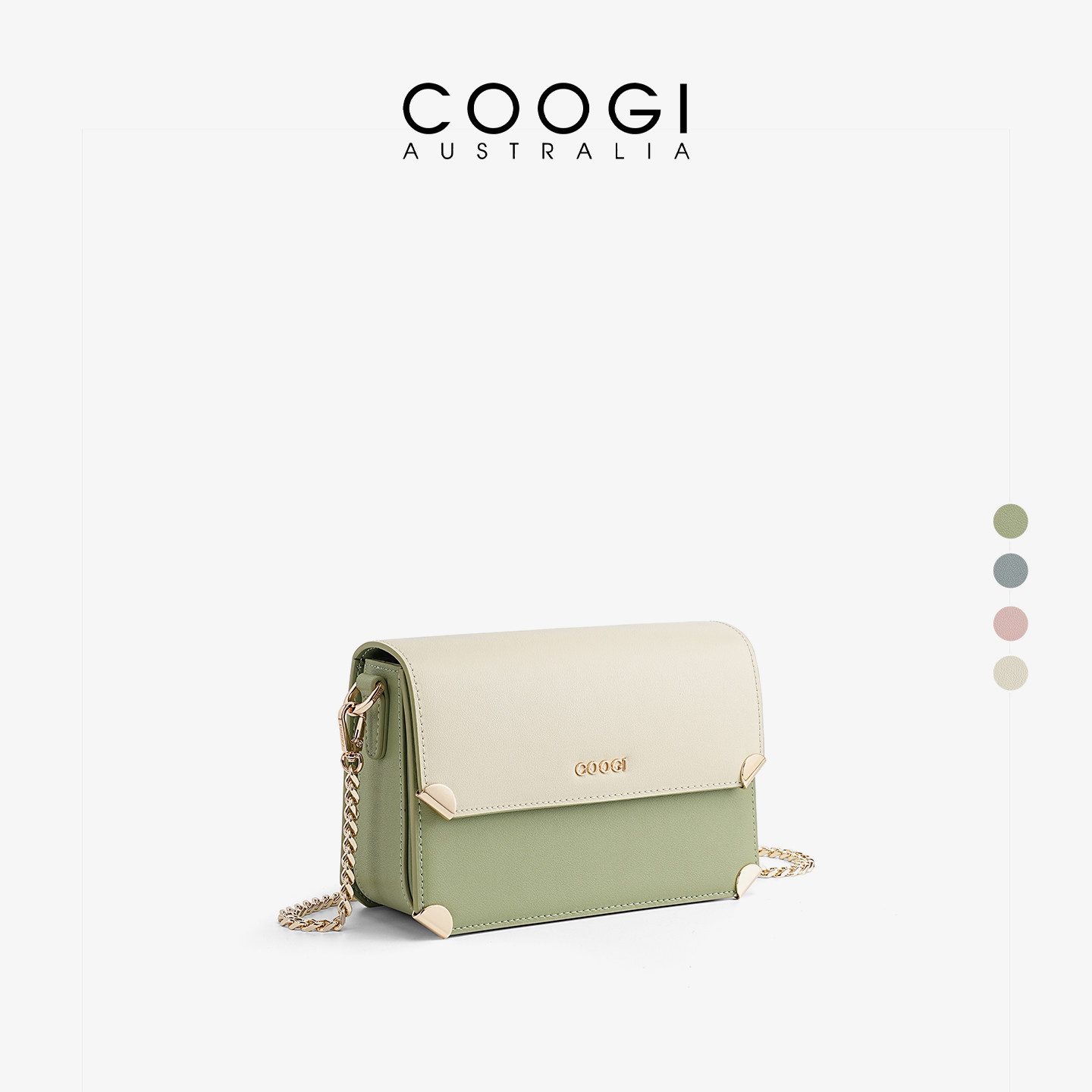 COOGI包包女士2026新款轻奢单肩斜挎包真皮小方包送女友生日礼物