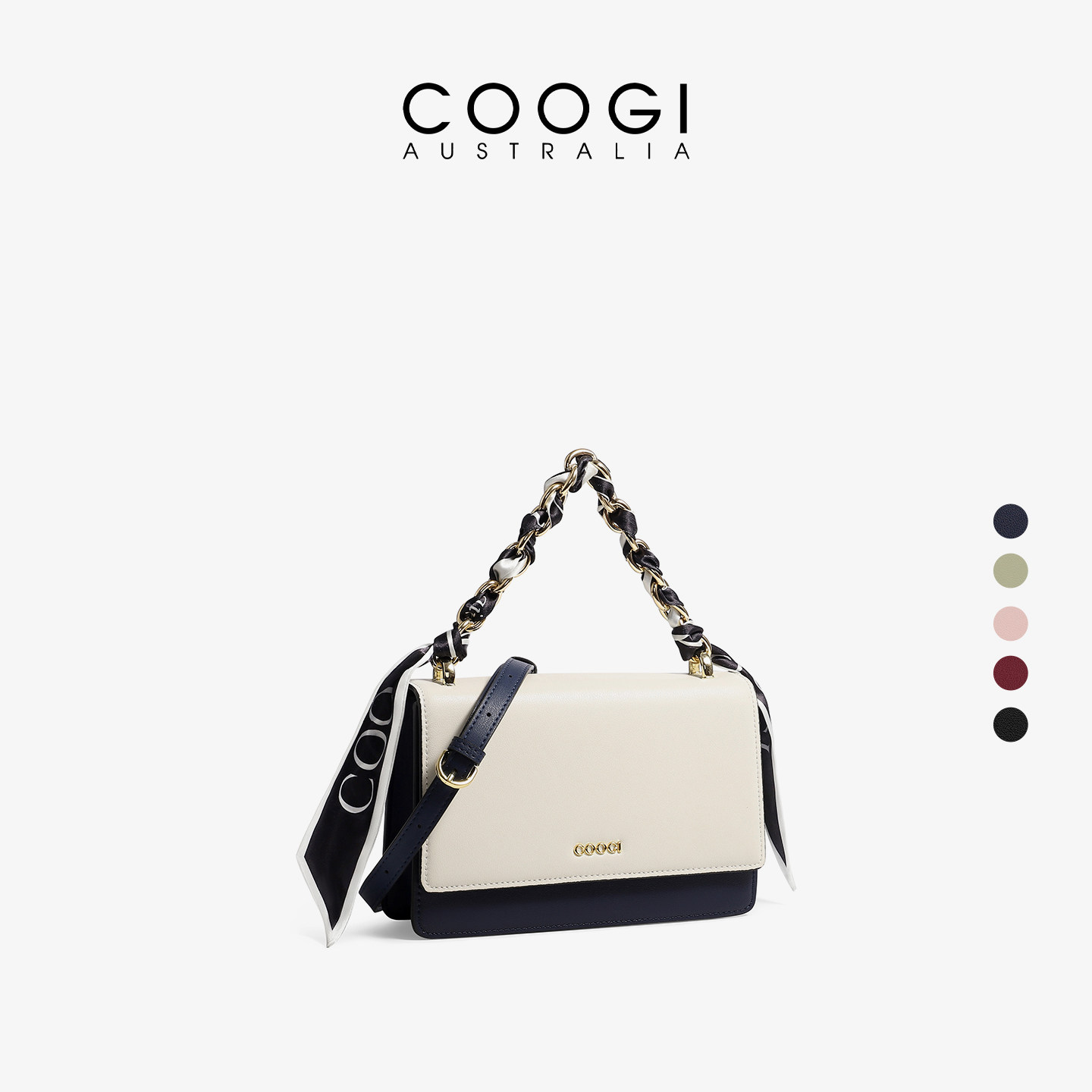 COOGI包包新款真皮轻奢百搭斜挎包通勤手提包单肩包品牌轻奢女包