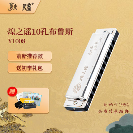 敦煌煌之谣10孔口琴正品布鲁斯12调全初学成人专业学生入门Y1008