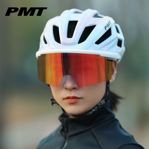 PMT骑行头盔男女款炫彩磁吸风镜