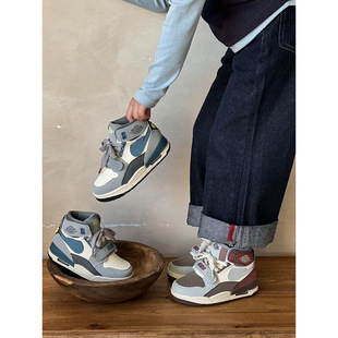 GRAPE-AJ童鞋男童高帮运动鞋秋季新款女童篮球鞋休闲鞋男童跑步鞋