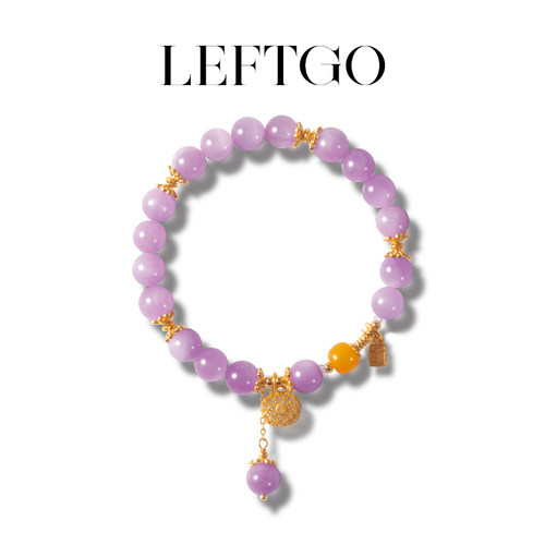 LEFTGO左戈天然巴西紫锂辉手串女