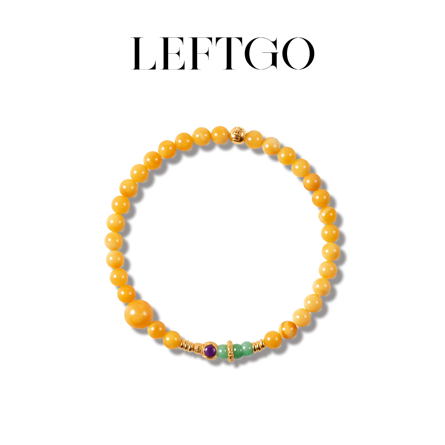 LEFTGO左戈天然南红 青金 蜜蜡 珍珠手串女S925银5mm圆珠手链多色